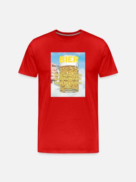 Bier Witz - Männer Premium Bio T-Shirt - Rot