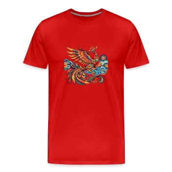 Lebendiger traditioneller chinesischer Phönix - Männer Premium Bio T-Shirt - Rot - Vorne - Damien (186cm)