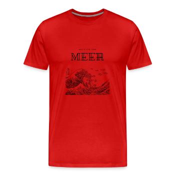 Schützt das Meer - Männer Premium Bio T-Shirt - Rot - Vorne - Damien (186cm)