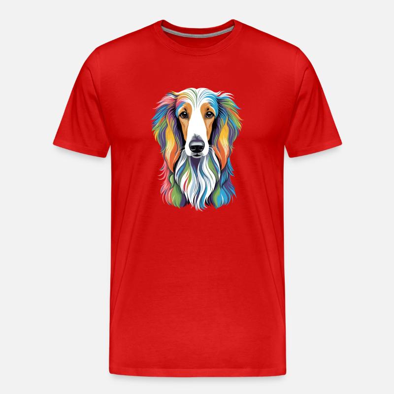 Afghanischer Windhund - Männer Premium Bio T-Shirt - Rot