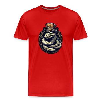 Cobra Snake - Men's Premium Organic T-Shirt - red - Front - Damien (186cm)