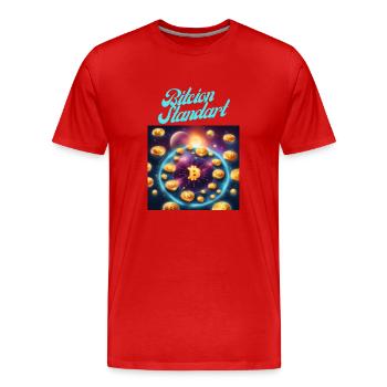 Bitcoin Standard - Männer Premium Bio T-Shirt - Rot - Vorne - Damien (186cm)