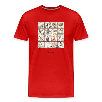 Aimez-nous Collage - T-shirt bio Premium Homme - rouge - Devant - Damien (186cm)
