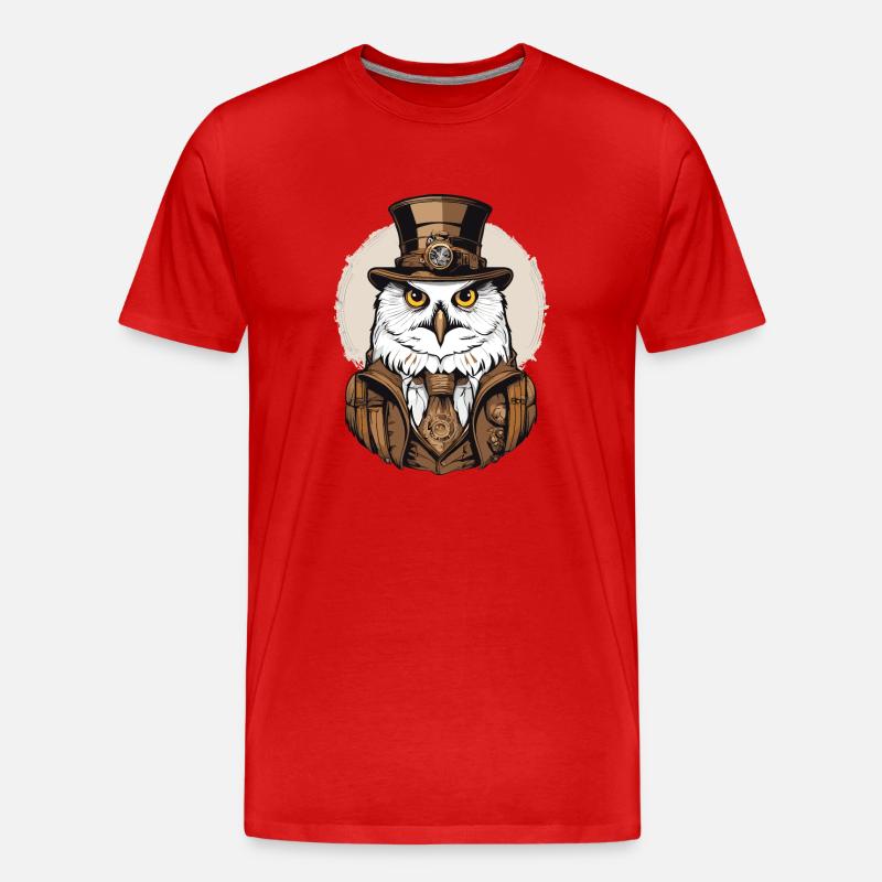 Schnee-Eule - Männer Premium Bio T-Shirt - Rot