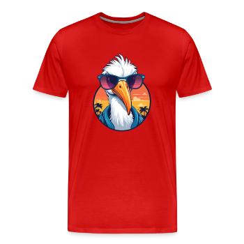 Stork - Men's Premium Organic T-Shirt - red - Front - Damien (186cm)