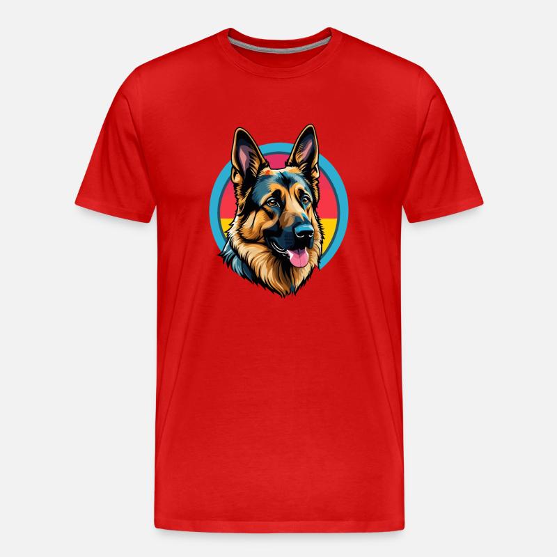 Deutscher Schäferhund - Männer Premium Bio T-Shirt - Rot
