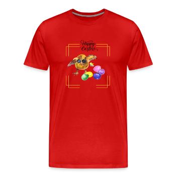 Joyeuses Pâques - T-shirt bio Premium Homme - rouge - Devant - Damien (186cm)