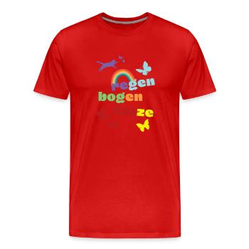 Rainbow Cat - Mourning Shirt - Loss - Men's Premium Organic T-Shirt - red - Front - Damien (186cm)