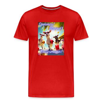 Sommer, Strand, Sangria - Männer Premium Bio T-Shirt - Rot - Vorne - Damien (186cm)