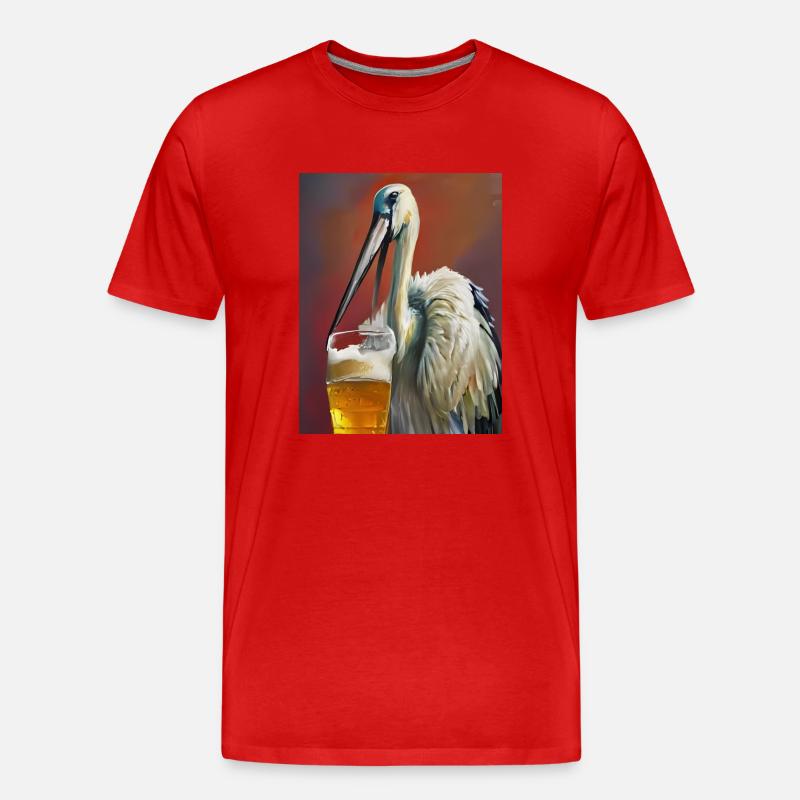 Storchen-Bier - Männer Premium Bio T-Shirt - Rot