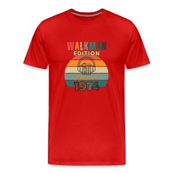 Walkman Edition : en déplacement depuis 1974 - Rétro - T-shirt bio Premium Homme - rouge - Devant - Damien (186cm)