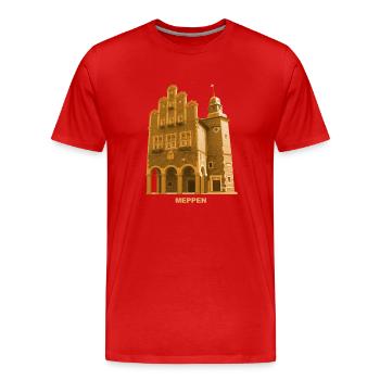 Mairie de Meppen Emsland Ems Basse-Saxe - T-shirt bio Premium Homme - rouge - Devant - Damien (186cm)
