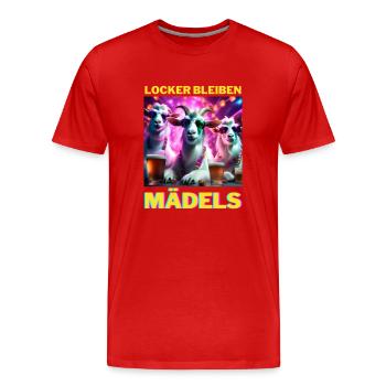 Locker Bleiben - Männer Premium Bio T-Shirt - Rot - Vorne - Damien (186cm)