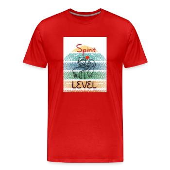 Spirituelles Niveau. Wasserwaage. - Männer Premium Bio T-Shirt - Rot - Vorne - Damien (186cm)