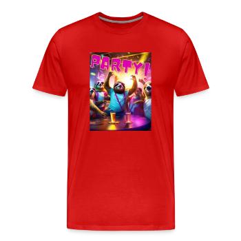 Party - Männer Premium Bio T-Shirt - Rot - Vorne - Damien (186cm)