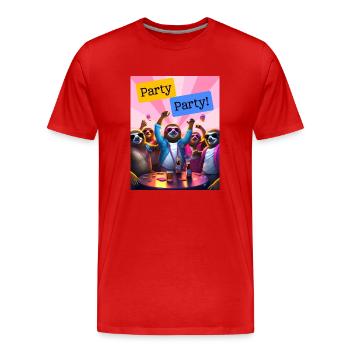 Party Party - Männer Premium Bio T-Shirt - Rot - Vorne - Damien (186cm)