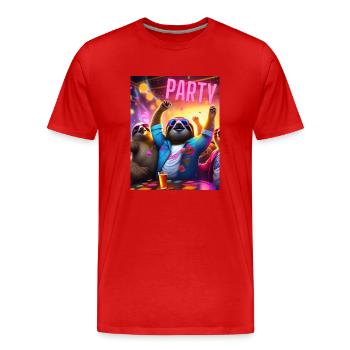 Party - Männer Premium Bio T-Shirt - Rot - Vorne - Damien (186cm)