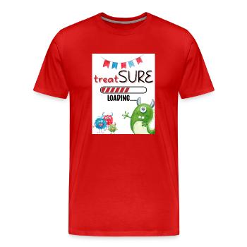 Behandlung. Fest. - Männer Premium Bio T-Shirt - Rot - Vorne - Damien (186cm)