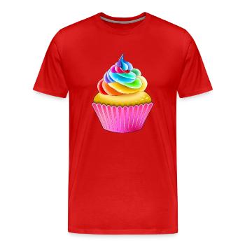Rainbow Muffin - Men's Premium Organic T-Shirt - red - Front - Damien (186cm)