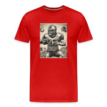 Football américain - T-shirt bio Premium Homme - rouge - Devant - Damien (186cm)