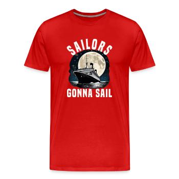 Sailors going to Sail Cruise Ship Vacation Group - Men's Premium Organic T-Shirt - red - Front - Damien (186cm)