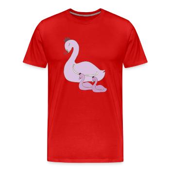 Cygne Mère Et Enfants - T-shirt bio Premium Homme - rouge - Devant - Damien (186cm)