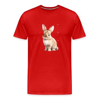 Lapin mignon - T-shirt bio Premium Homme - rouge - Devant - Damien (186cm)