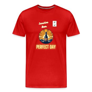 Sunshine: Check, Beer: Check = Perfect Day - Men's Premium Organic T-Shirt - red - Front - Damien (186cm)