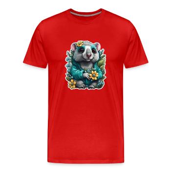 Lady O(possum) - Männer Premium Bio T-Shirt - Rot - Vorne - Damien (186cm)