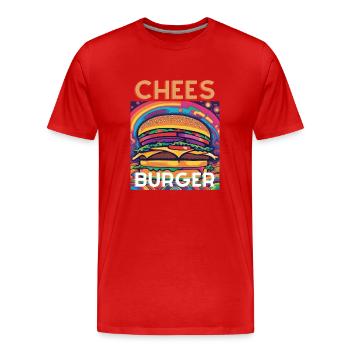 Cheeseburger - Männer Premium Bio T-Shirt - Rot - Vorne - Damien (186cm)