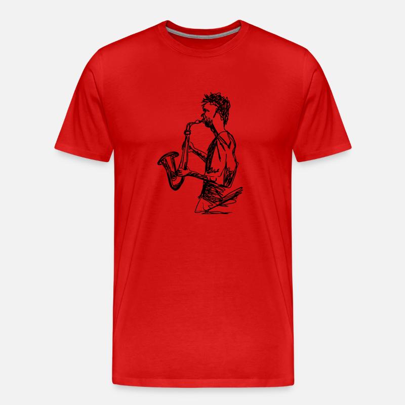 Saxophon - Männer Premium Bio T-Shirt - Rot