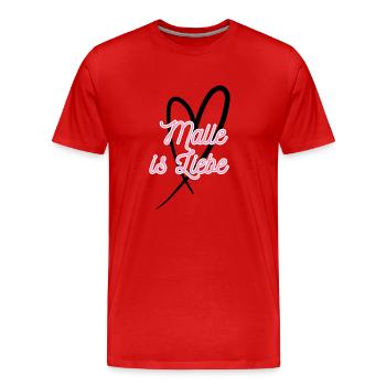 Malle ist Liebe - Männer Premium Bio T-Shirt - Rot - Vorne - Damien (186cm)