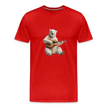 Polar Bear Gitarre - Männer Premium Bio T-Shirt - Rot - Vorne - Damien (186cm)