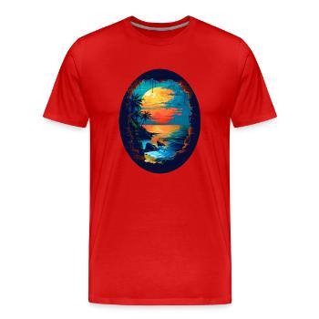 Flair des Caraïbes - T-shirt bio Premium Homme - rouge - Devant - Damien (186cm)