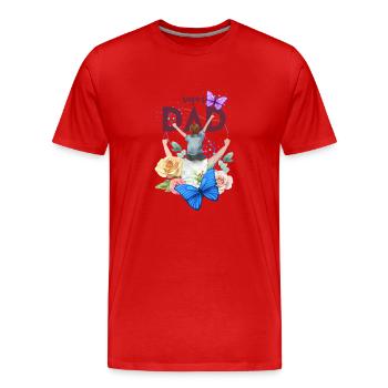 Super Dad - Hero of Everyday Life - Men's Premium Organic T-Shirt - red - Front - Damien (186cm)