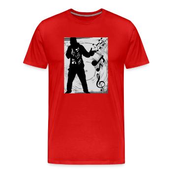 Liebe Zur Musik Noten - Männer Premium Bio T-Shirt - Rot - Vorne - Damien (186cm)