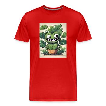 Monastera Blumentopf Buddy - Männer Premium Bio T-Shirt - Rot - Vorne - Damien (186cm)