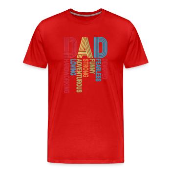 DAD - Männer Premium Bio T-Shirt - Rot - Vorne - Damien (186cm)