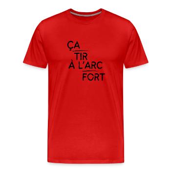 Ça tir à l'arc fort motif Noir - T-shirt bio Premium Homme - rouge - Devant - Damien (186cm)