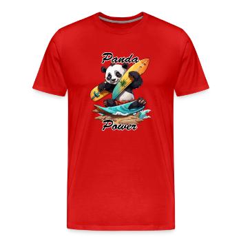 Panda / Animal / Zoo / Bamboo / Wild / Childlike - Men's Premium Organic T-Shirt - red - Front - Damien (186cm)