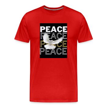 PeaceZeichen Friedenstaube - Männer Premium Bio T-Shirt - Rot - Vorne - Damien (186cm)