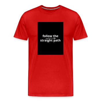 Typografie stellt die Inschrift dar - Männer Premium Bio T-Shirt - Rot - Vorne - Damien (186cm)