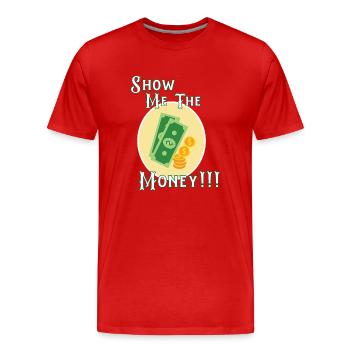 Conception d’argent d’exposition pour les professionnels à revenu élevé - T-shirt bio Premium Homme - rouge - Devant - Damien (186cm)