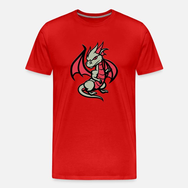 Bande dessinée Dragon - T-shirt bio Premium Homme - rouge