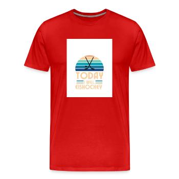 EISHOCKEY I WILL - Männer Premium Bio T-Shirt - Rot - Vorne - Damien (186cm)