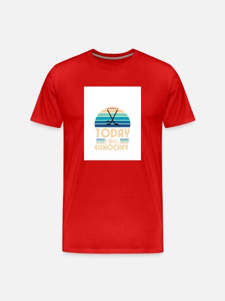 EISHOCKEY I WILL - Männer Premium Bio T-Shirt - Rot