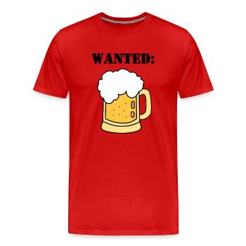 wanted beer - Men's Premium Organic T-Shirt - red - Front - Damien (186cm)