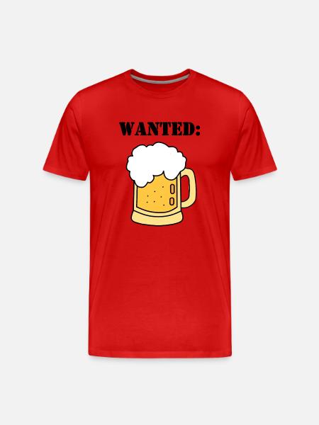 wanted beer - Men's Premium Organic T-Shirt - red