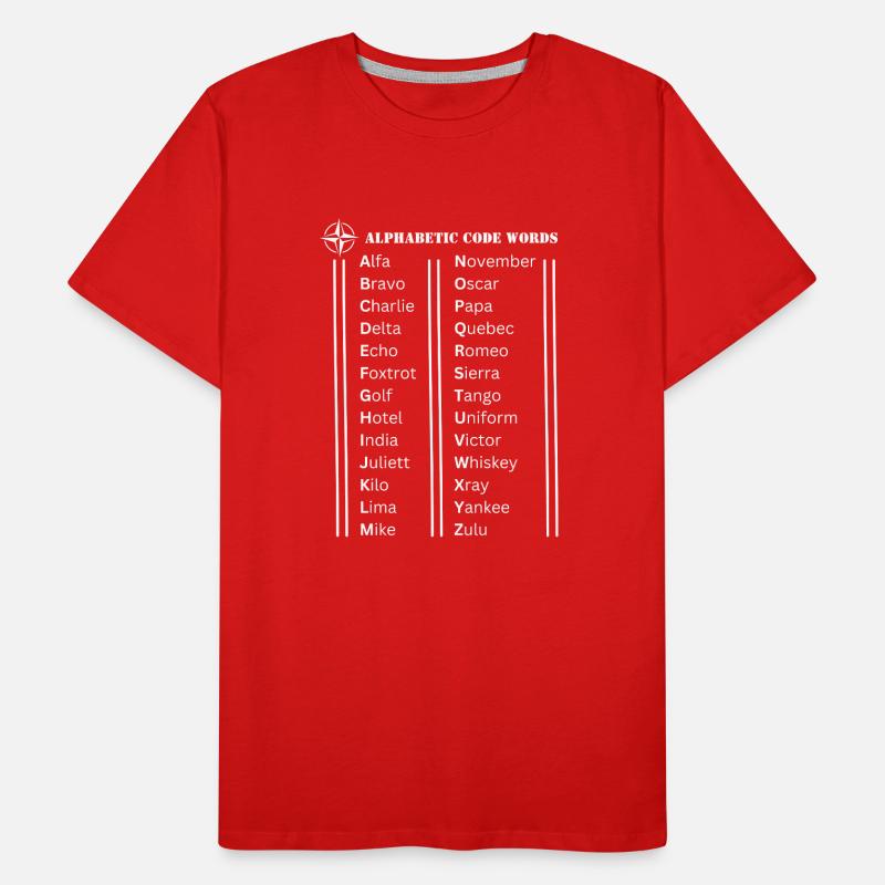 Alphabet code words Men's Premium Organic T-Shirt