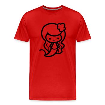 Sirène - T-shirt bio Premium Homme - rouge - Devant - Damien (186cm)